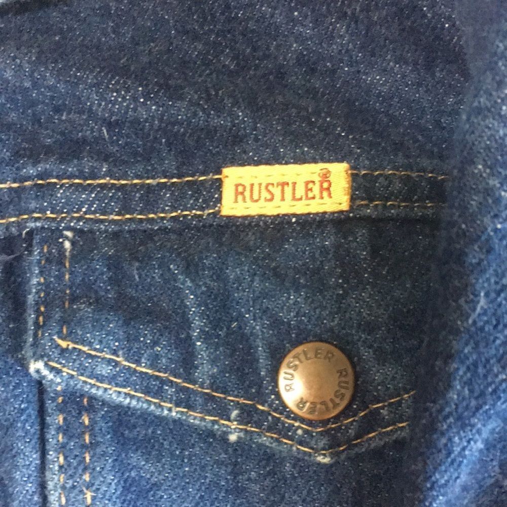 Rustler Denim Trucker Jacket Size Large - Picture 3 of 5